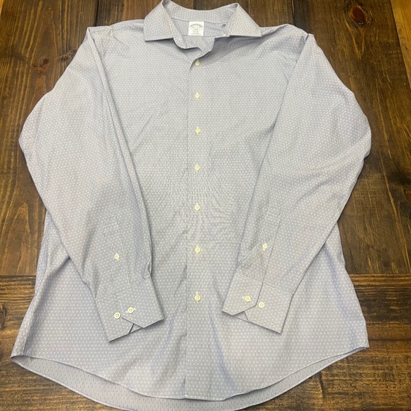 Brooks Brothers Other - Brooks Brothers Regent Fit Non Iron Shirt Blue Micro Dot Pattern Men 16.5 36/37